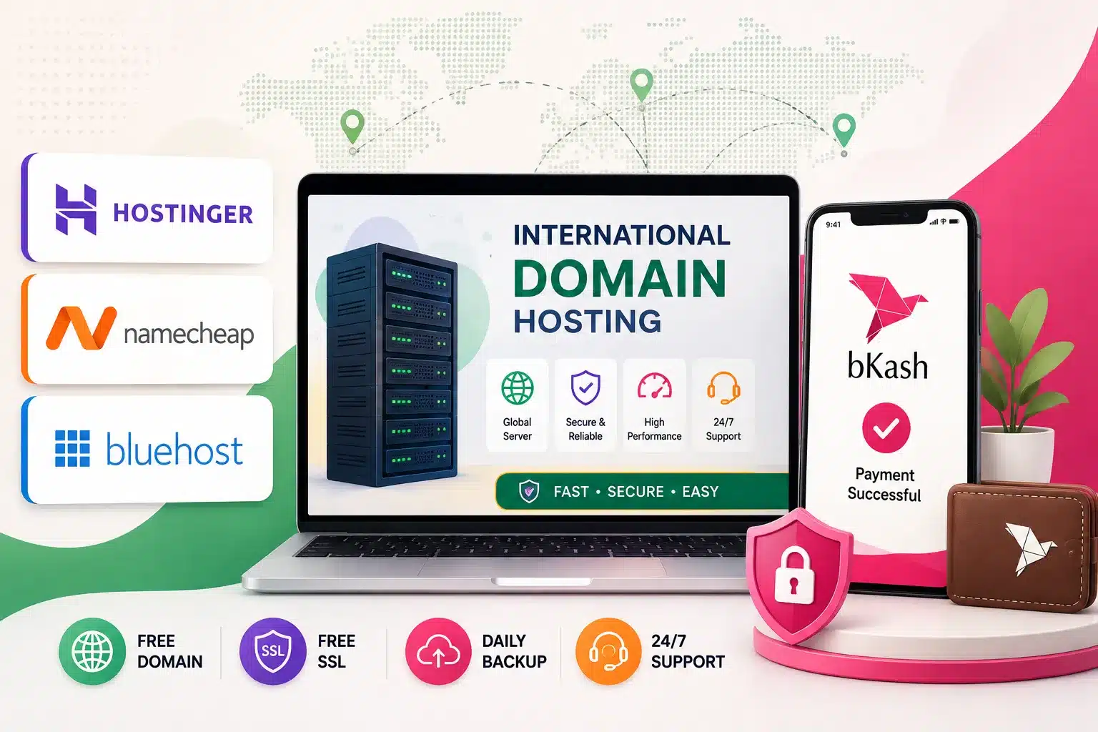 International Hosting Payment Illustration